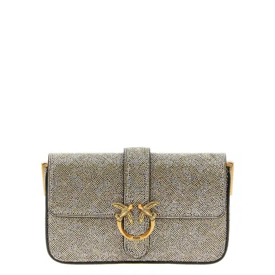 Pinko Love One Slouchy Baby Crossbody Bag In Gold