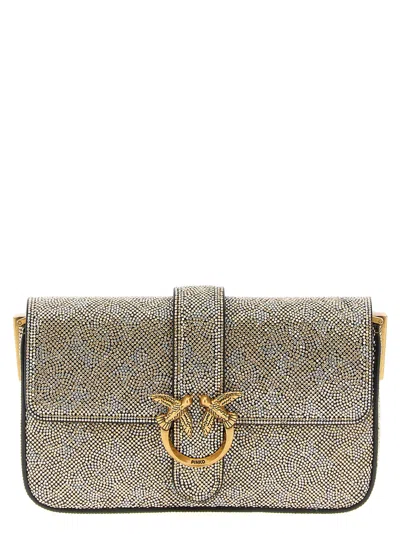 Pinko Love One Slouchy Baby Crossbody Bags Gold