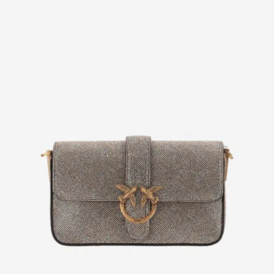 Pinko Love One Slouchy Baby Shoulder Bag In Gold