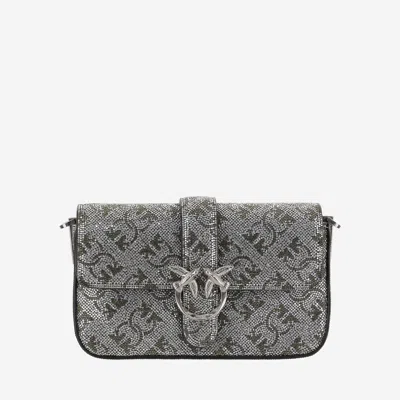Pinko Love One Slouchy Baby Shoulder Bag In Silver