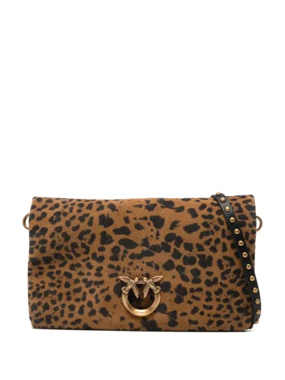Pinko Love One Slouchy Clutch Bag In Animal Print