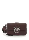 Pinko Medium Leather Classic Love Bag Slouchy Shoulder Bag With Zip In Brown