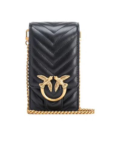 Pinko Love One Smartphone Bag In Black