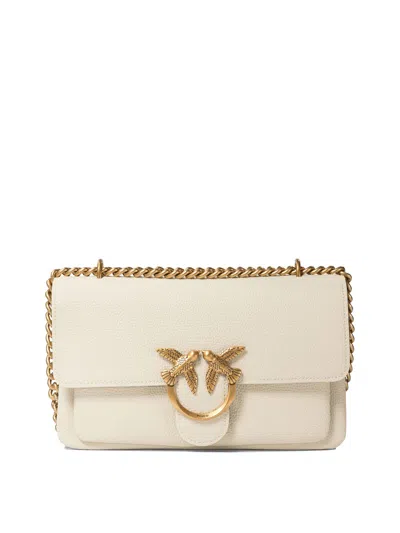 Pinko Baby Love Bag Click Puff Leather Bag In Ivory