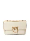 Pinko Textured Leather Crossbody Bag In White
