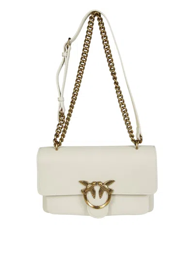 Pinko Love One Soft Mini Pelle Bag In White