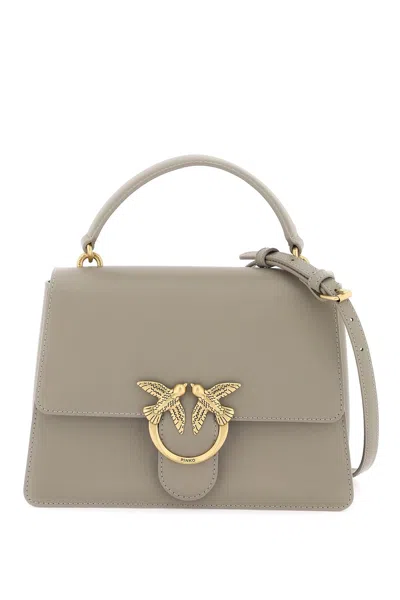 Pinko Love One Top Handle Classic Light Handbag In Grey