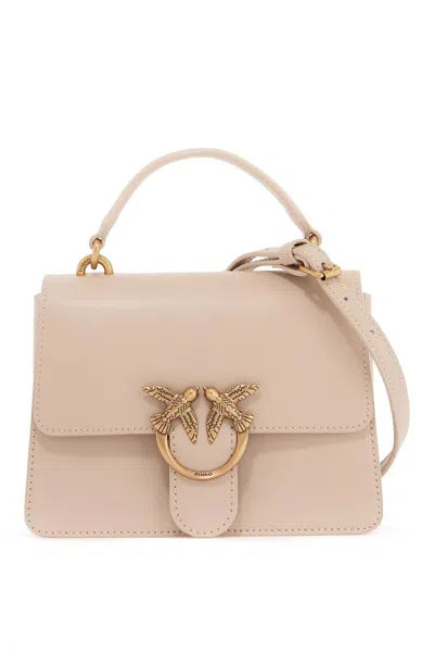 Pinko Love One Top Handle Mini Light Bag In Neutro