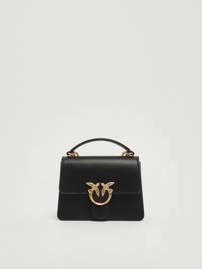 Pinko Love One Top Handle Mini Light Tote In Black