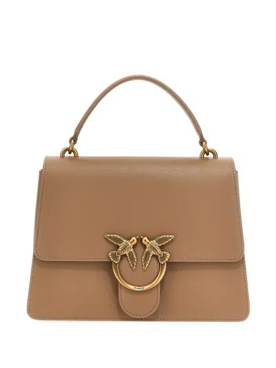 Pinko Love One Tote Bag In Neutrals