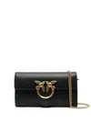 Pinko 'love One Wallet' Black Crossbody Bag With Love Birds Detail