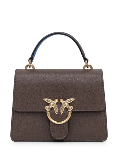 Pinko Love Mini Icon Bag In Brown Leather