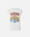 Pinko Love-print T-shirt With Stars In Blanc-blanche-neige