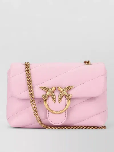 Pinko Love Puff Baby Shoulder Bag Chain In Pink