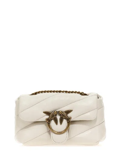 Pinko Love Puff Baby Shoulder Bag Sheepskin Leather In White