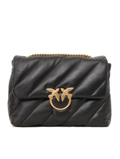 Pinko Love Puff Big Cl Sheep Nappa Bag In Black
