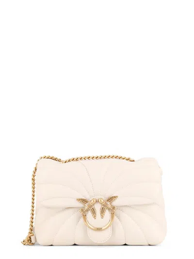 Pinko Love Puff Chain Linked Mini Crossbody Bag In White