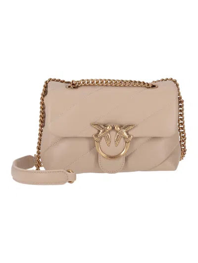 Pinko Love Puff Mini Cl Sheep Nappa In Neutral