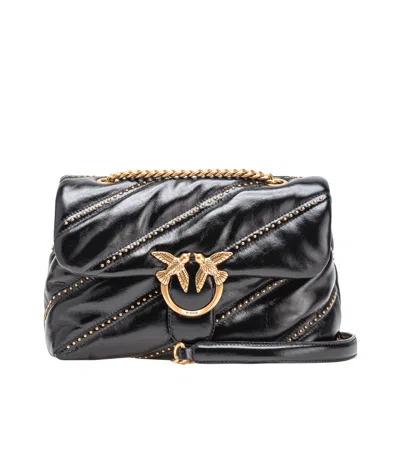 Pinko Love Puff Classic Cl Shiny Calf  Microstuds In Multicolor