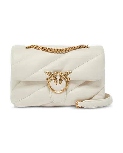 Pinko Love Puff Classic Leather Convertible Crossbody In Red