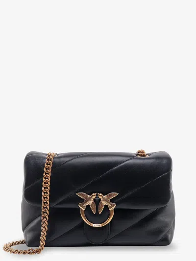 Pinko Love Puff Classic Matelassé Leather Shoulder Bag In Black