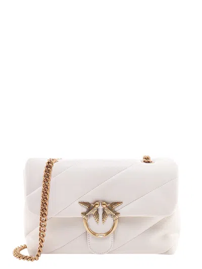 Pinko Love Puff Classic Quilted Leather Crossbody Bag In White