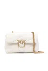 Pinko Golden Chain Strap White Shoulder Bag In White