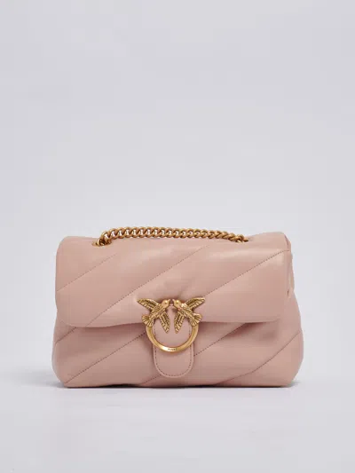 Pinko Love Puff Classic Shoulder Bag In Cipria