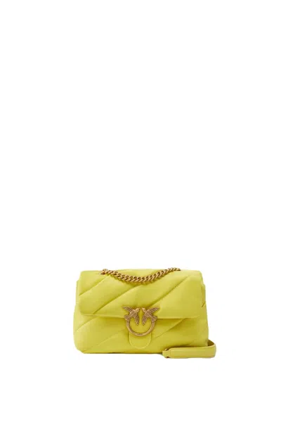 Pinko Love Puff Classic Shoulder Bag In Yellow