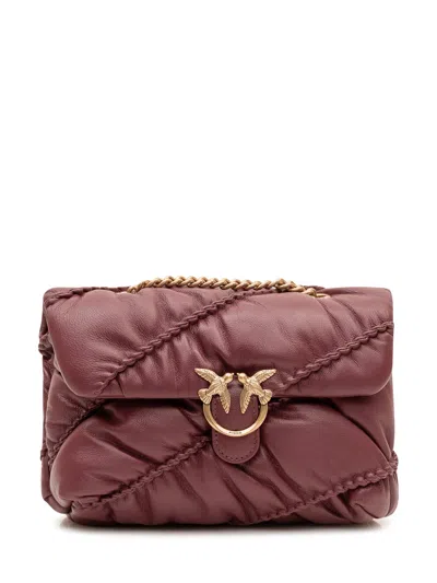 Pinko Love Puff Crinkle Mini Bag In Ribes Intenso
