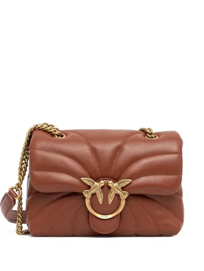 Pinko Love Puff Cross Body Bag In Brown