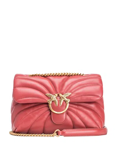 Pinko Love Puff Leather Crossbody Bag In Red