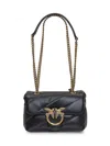 Pinko Love Baby Puff Leather Crossbody Bag In Black