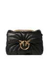 Pinko Mini Quilted Butterfly Love Bag Crossbody In Nappa Leather In Black