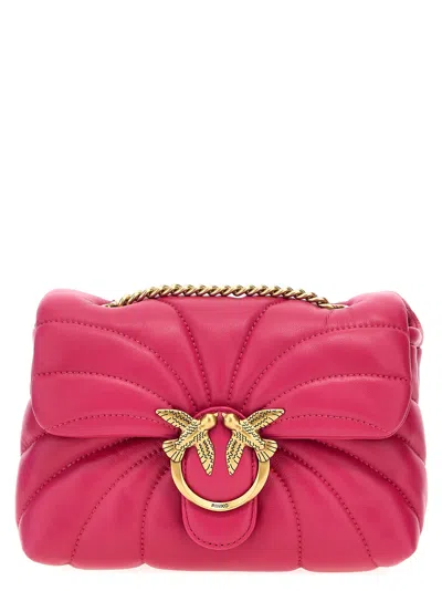 Pinko Love Puff Mini Crossbody Bags In Fuchsia