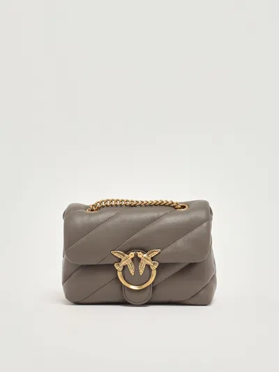 Pinko Love Puff Mini Shoulder Bag In Gray