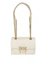 Pinko Rectangular Quilted Leather Shoulder Bag In Neutral