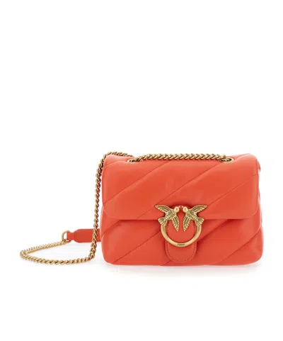 Pinko Mini Love Bag Puff Maxi Quilt In Orange