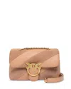 Pinko Love Puff Mini Suede & Leather Convertible Crossbody In Pink