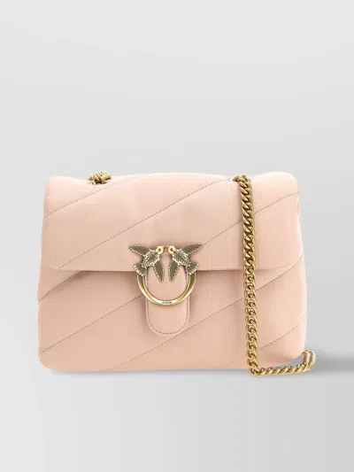 Pinko Love Puff Quilted Chain Strap Cross-body In Pink
