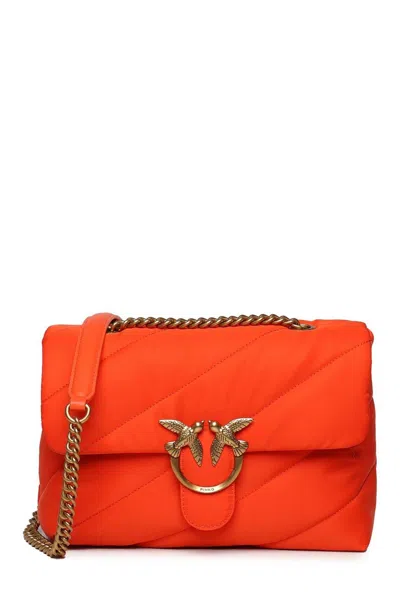 Pinko Love Puff Quilted Crossbody Bag In Orange