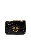 Pinko Petit Sac À Bandoulière Baby Love Bag Puff Effet Cuir Verni In Black