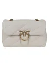 Pinko Love Puff Calfskin Shoulder Bag In White