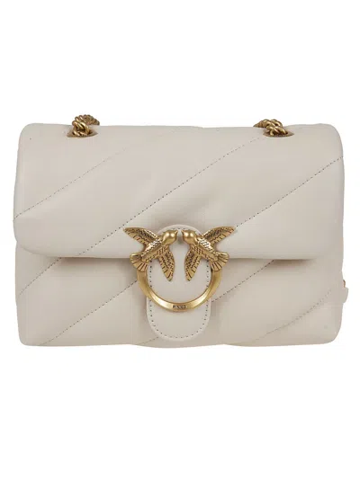 Pinko Love Puff Mini Cl Sheep Nappa Shoulder Bag In Metallic