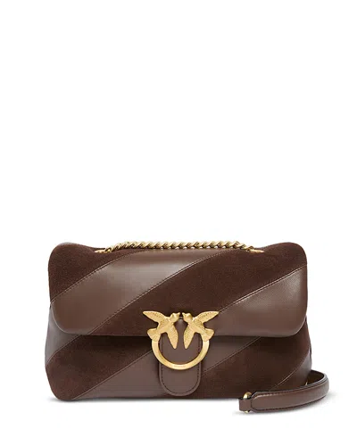 PINKO LOVE PUFF SUEDE & LEATHER CONVERTIBLE CROSSBODY