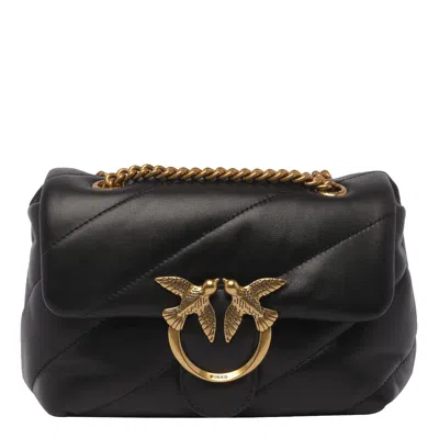 Pinko Love Puffer Mini Shoulder Bag In Black