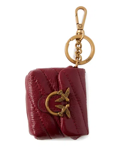 Pinko Love Quilted Birds Airpods Case In Red