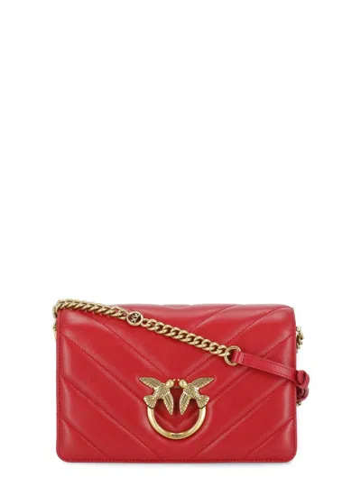 Pinko Love Quilted Chain In Red