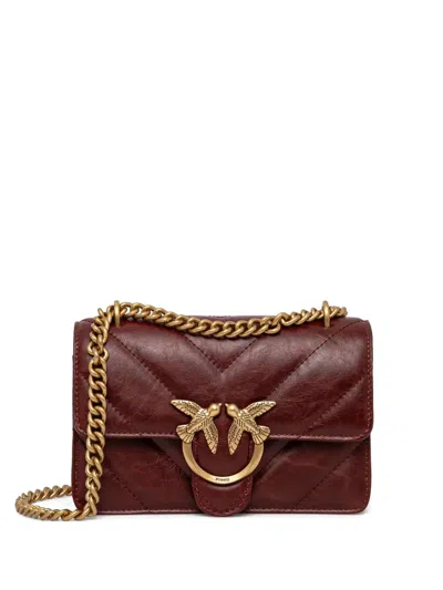 Pinko Love Quilted Crossbody Bag In Red