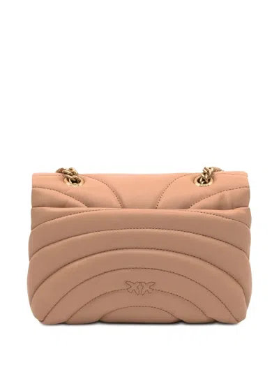 Pinko Love Quilted Logo-embellished Shoulder Bag In Pink